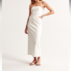 Abercrombie & Fitch White midi dress